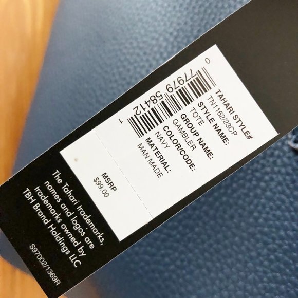 Tahari Navy Blue Tote NWT - Picture 5 of 5